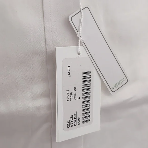 Classic White Ladies Shirt With 3/4 Sleeves PTP 20" - Picture 2 of 2